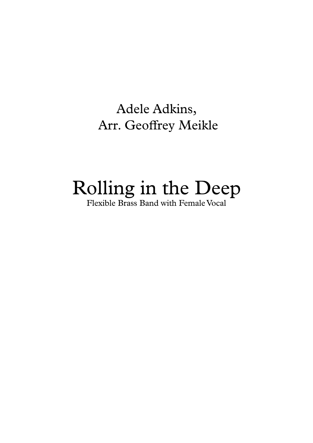 Rolling In The Deep (arr. Geoffrey Meikle)