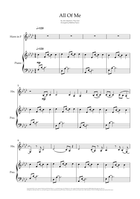 All Of Me (arr. Matthew pyeon)