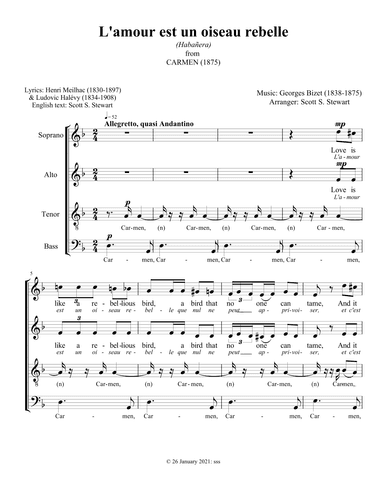 L'amour est un oiseau rebelle (Habañera from CARMEN) (arr. Scott S. Stewart)