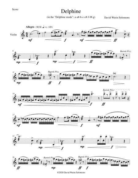 Delphine for violin solo