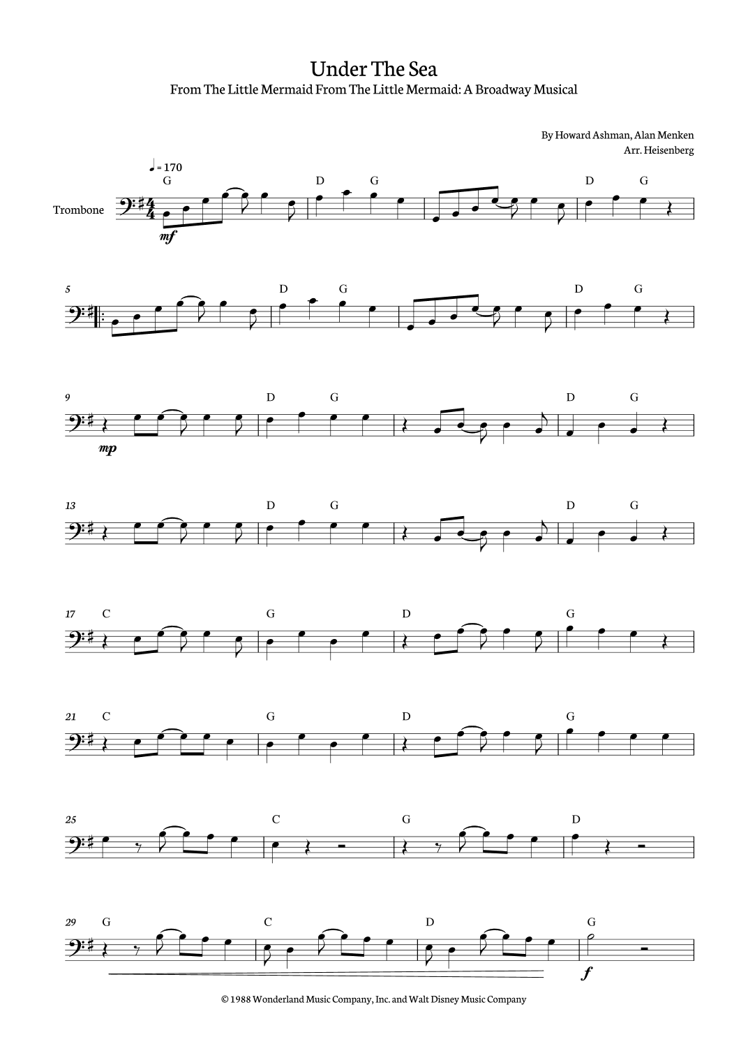 Under The Sea (arr. Heisenberg)