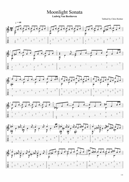 Moonlight Sonata by Ludwig Van Beethoven (Piano Sonata No. 14 in C# minor "Quasi una fantasia" First (arr. Chris Richter)