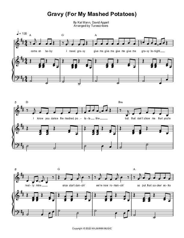 Gravy (For My Mashed Potatoes) (arr. Tunescribers)