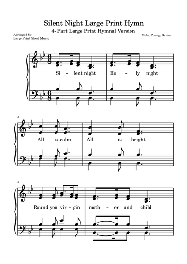 Silent Night Large Print Hymn (arr. Large Print Sheet Music)