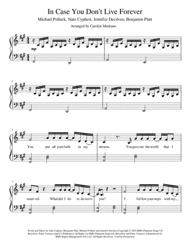 In Case You Don't Live Forever (arr. Carolyn Medrano)