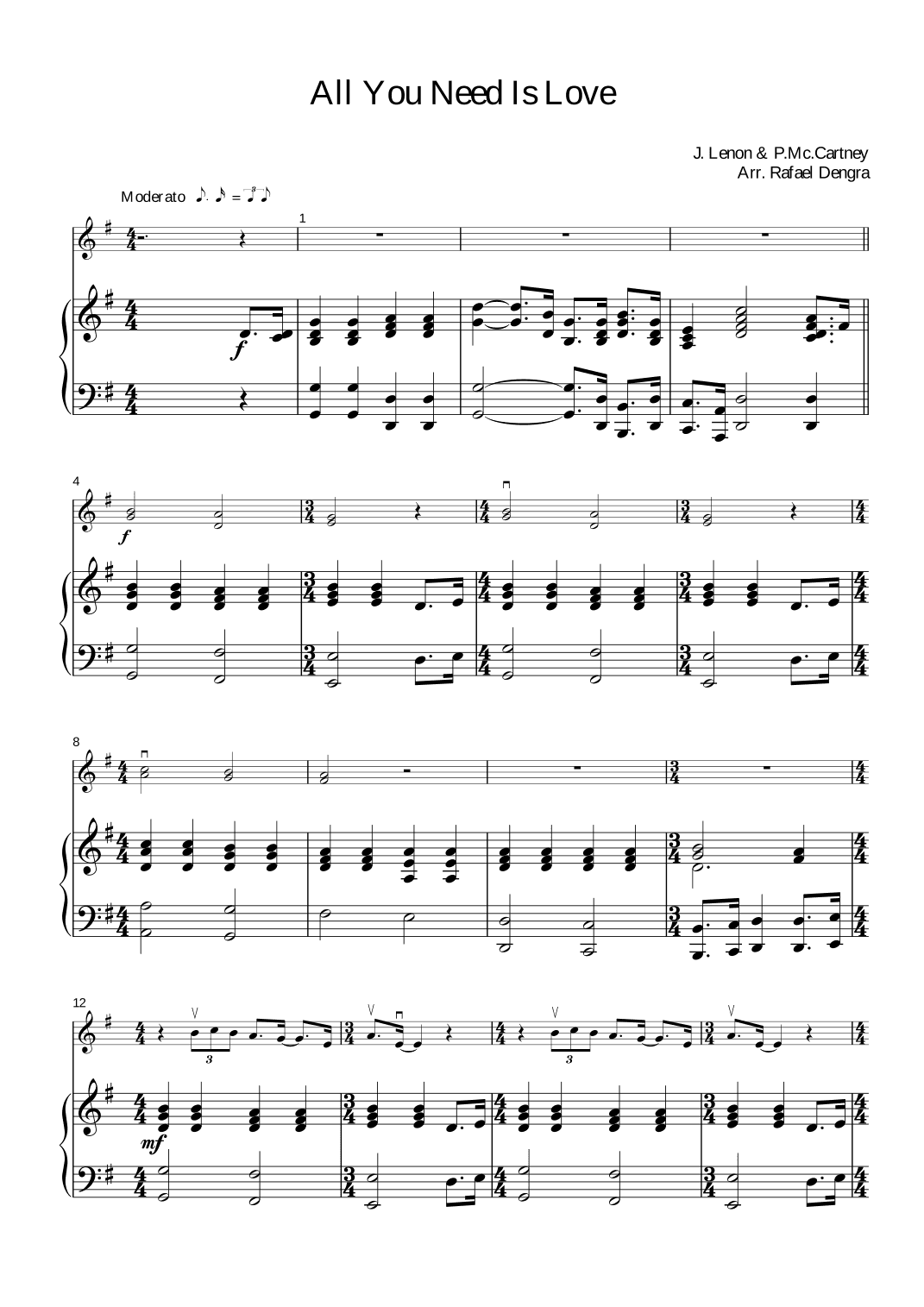 All You Need Is Love (arr. Rafael Dengra)