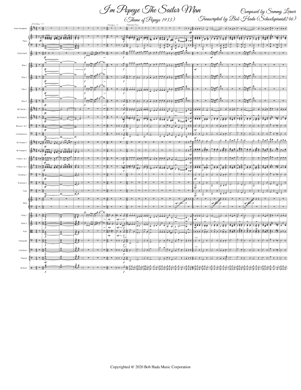 I'm Popeye The Sailor Man (arr. Bob Hada (Schoolspianist246))