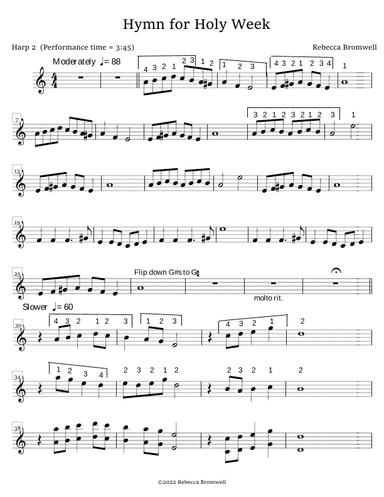 "Hymn for Holy Week" Harp 2 Part - Score Only