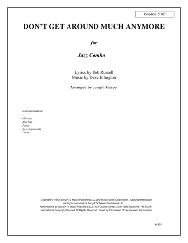 Don't Get Around Much Anymore (arr. Joseph Hasper)