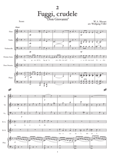 "Fuggi, crudele" - "Don Giovanni", Mozart - arr. for Flute, Violin, Cello, Piano and Vocals (Soprano (arr. Wolfgang Völkl)