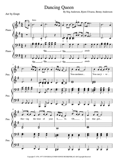 Dancing Queen (arr. Erupt)