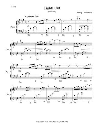Lights Out - Piano Solo - A Major