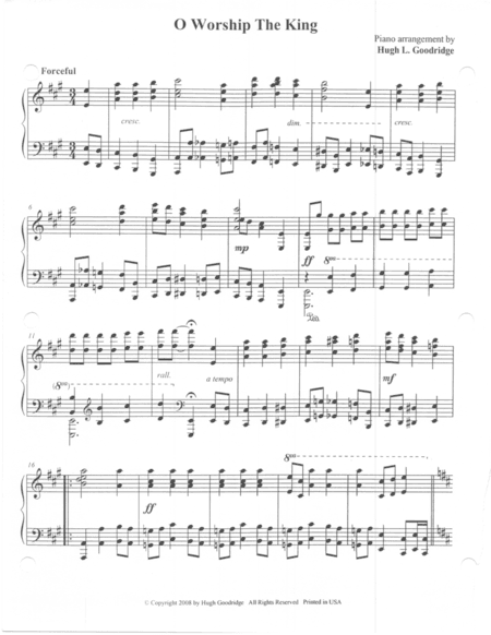 O Worship The King (arr. Hugh Goodridge)