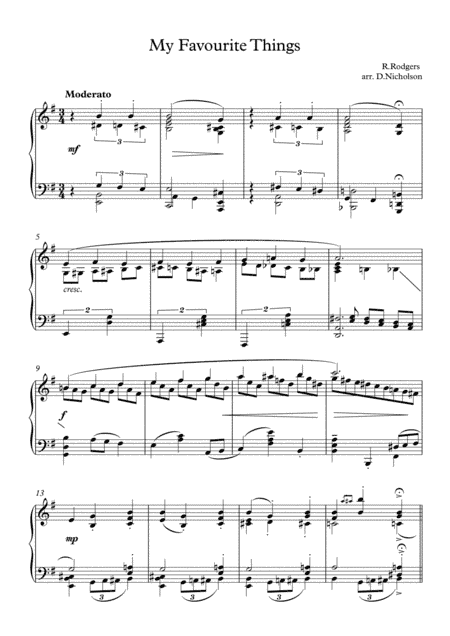 My Favorite Things (arr. Cadenza Music Tuition)