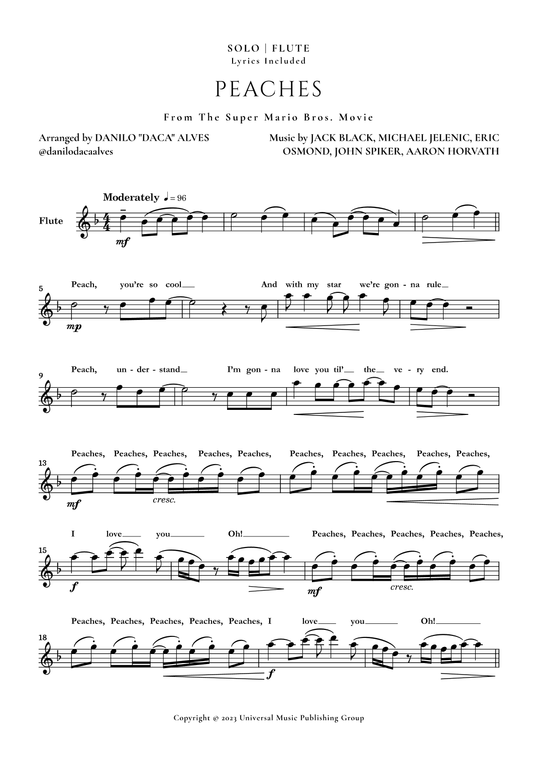 Peaches (arr. Danilo "Daca" Alves)