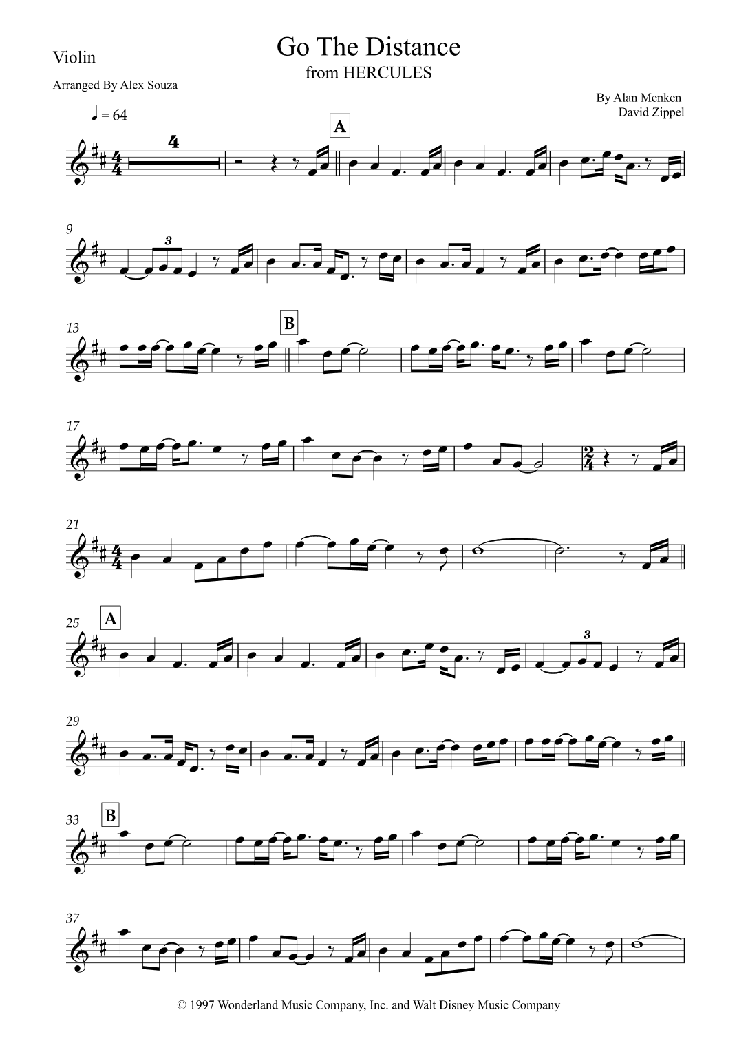 Go The Distance (arr. Alex Souza)