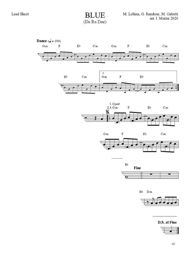 Blue (da Ba Dee) (arr. Ivan Marini)