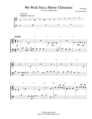 We Wish You a Merry Christmas - for 2-octave handbell choir (arr. Samuel Stokes)