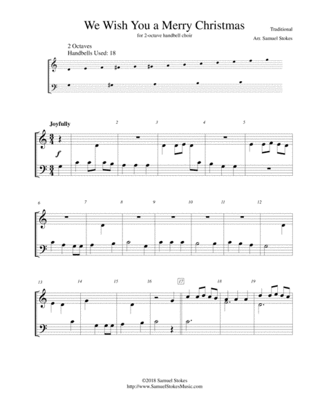 We Wish You a Merry Christmas - for 2-octave handbell choir (arr. Samuel Stokes)