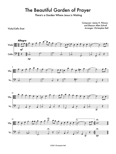 The Beautiful Garden of Prayer - Viola/Cello Duet (arr. Christopher Bell)