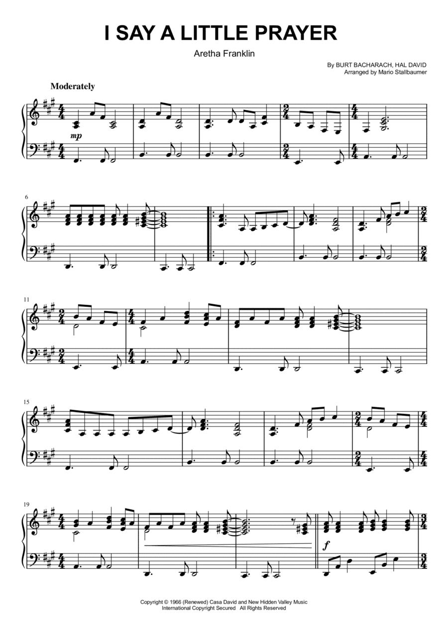 I Say A Little Prayer (arr. Mario Stallbaumer)
