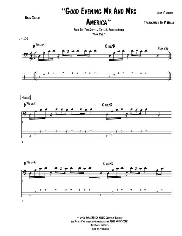 Good Evening Mr. And Mrs. America (arr. P Welsh)