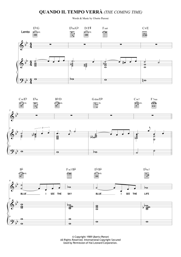 Quando il tempo verrà (The coming time)