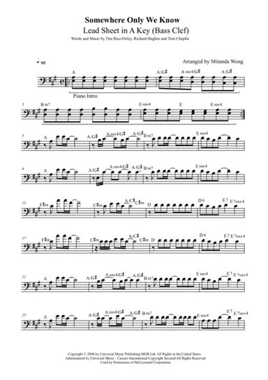 Somewhere Only We Know (arr. Miranda Wong)
