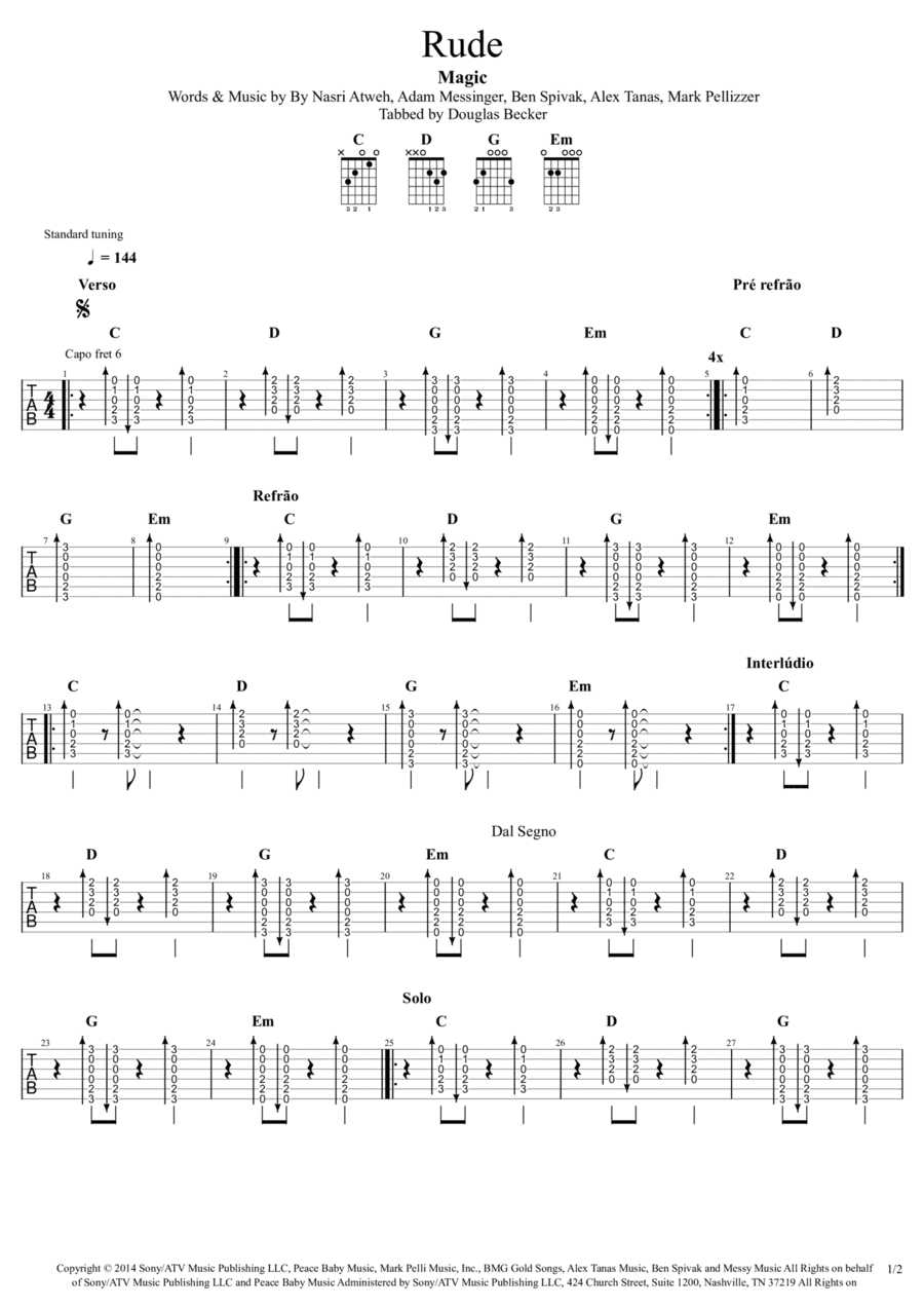 Rude (arr. Douglas Becker)