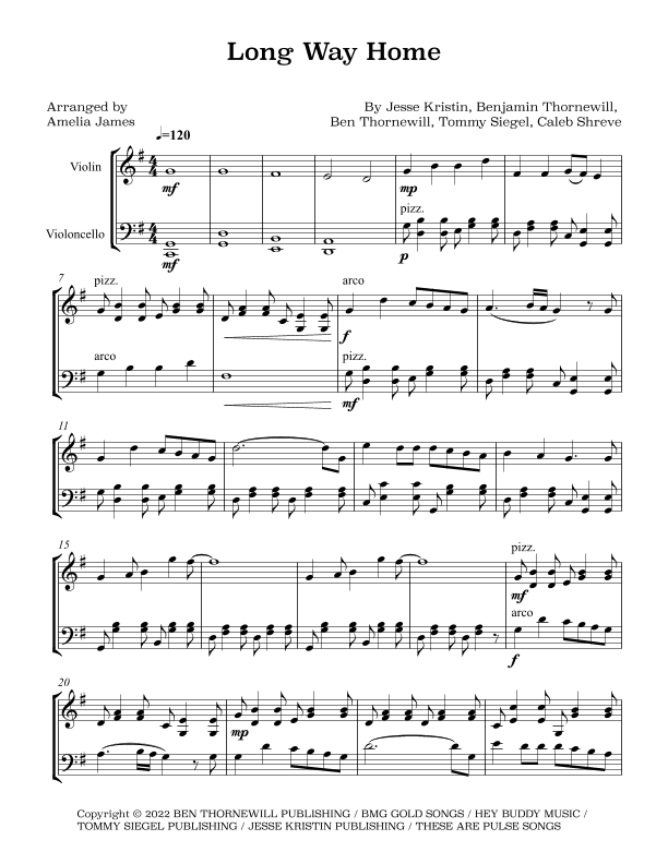 Long Way Home (arr. Amelia James)