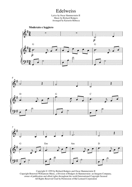 Edelweiss (arr. Kaiserin Rebecca)
