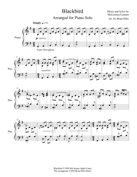 Blackbird (arr. Brian Dilts)