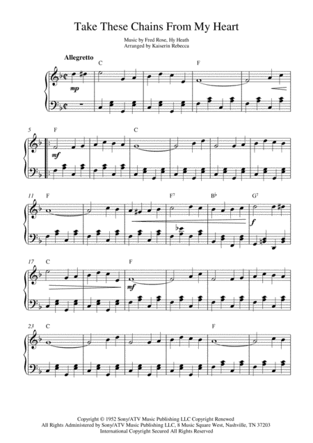 Take These Chains From My Heart (arr. Kaiserin Rebecca)