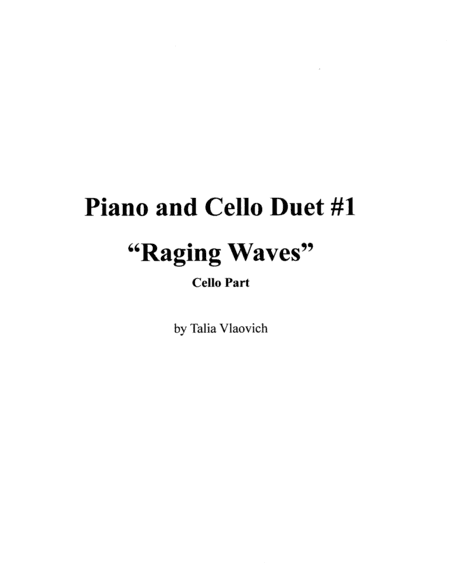 Piano and Cello Duet #1 - Cello Part