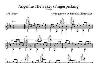 Angeline The Baker (Fingerpicking) (arr. SimpleGuitarPlayer)