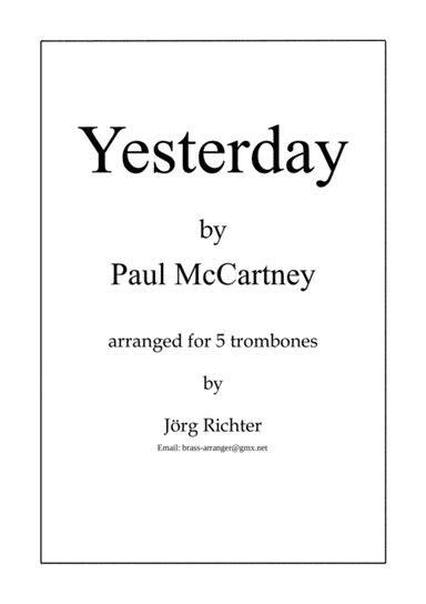 Yesterday (arr. Jörg Richter)