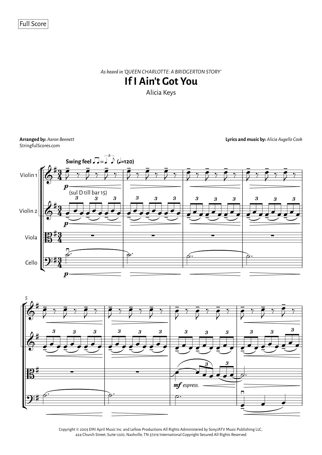If I Ain't Got You (arr. Aaron Bennett)