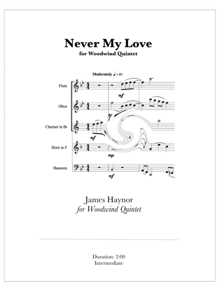 Never My Love (arr. James Haynor)