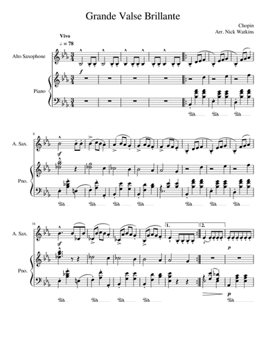 Waltz in Eb Major Op. 18 (Grande Valse Brilliante) (arr. Nicholas Watkins)