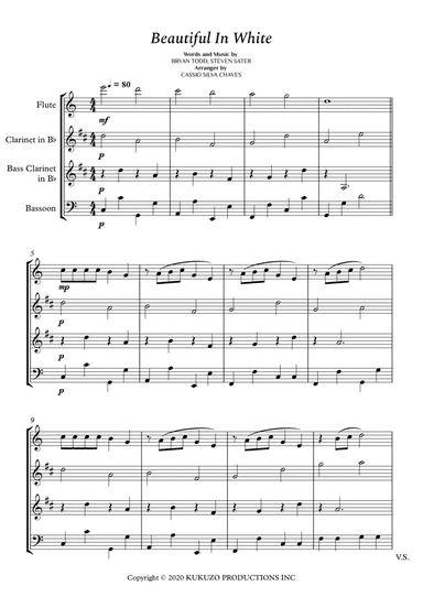 Beautiful In White (arr. Cássio Silva Chaves)