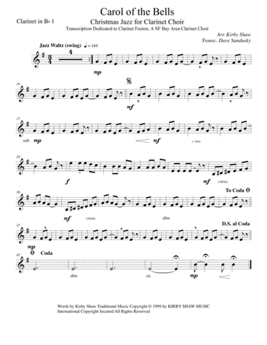 Carol Of The Bells (arr. Kirby Shaw, Dave Sandusky)