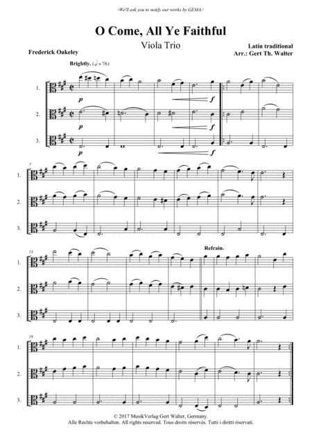 O Come, All Ye Faithful (arr. Gert Th. Walter)