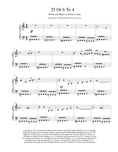 25 Or 6 To 4 (arr. Deborah Sutin Fitts)