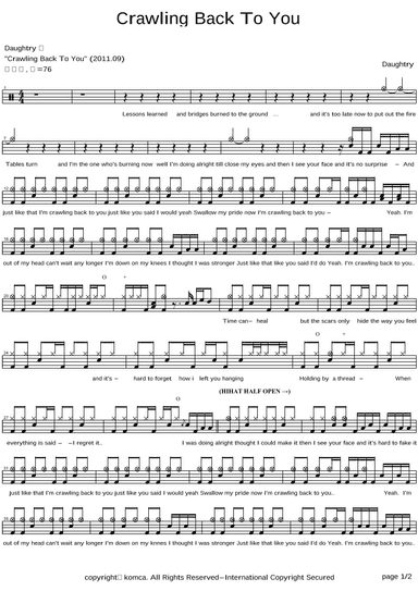 Crawling Back To You (arr. COPYDRUM)