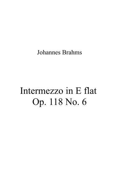 Intermezzo in E flat Op. 118 No. 6 (arr. Patrizia Luraschi)