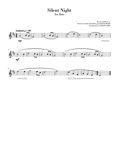 Silent Night (for Flute) - Easy Version (arr. Felipe Abel)