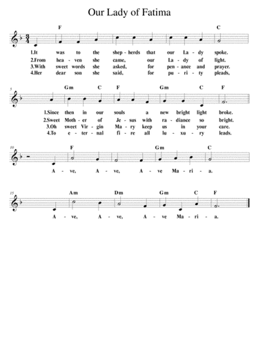 Hymn to our Lady of Fatima (arr. Bonnie Wong)