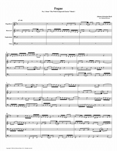 Fugue 01 from Well-Tempered Clavier, Book 1 (Conical Brass Quartet) (arr. Richard Byrnes)