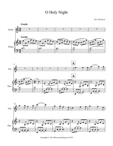O Holy Night SCORE (arr. Alva Lee 2018)