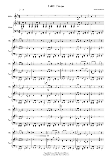 Little Tango for Easy Violin and Piano